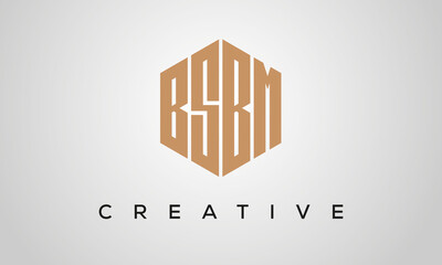 letters BSBM creative polygon hexagon logo victor template