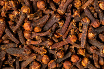 freshly dryed clove spice texture close up.