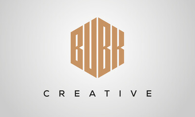 letters BUBK creative polygon hexagon logo victor template