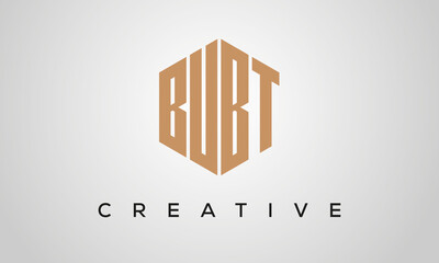 letters BUBT creative polygon hexagon logo victor template