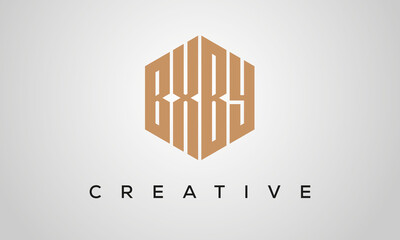 letters BXBY creative polygon hexagon logo victor template