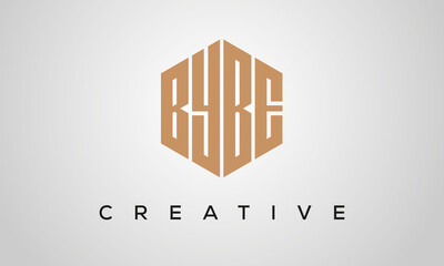 letters BYBE creative polygon hexagon logo victor template