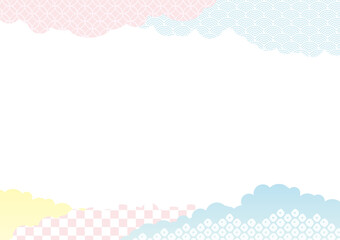 pastel color background with Japanese traditional patterns