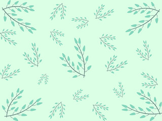 Fototapeta na wymiar seamless floral pattern on green background