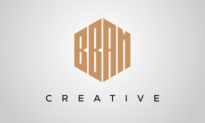 letters BBAM creative polygon hexagon logo victor template