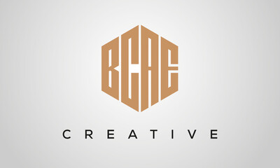 letters BCAE creative polygon hexagon logo victor template