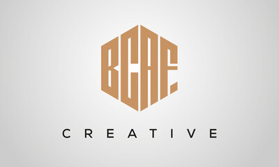 letters BCAF creative polygon hexagon logo victor template