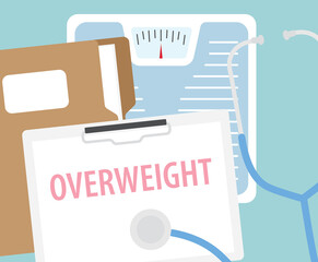 overweight disease concept- vector illustration