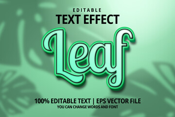 leaf editable text effect with shadow overlay background