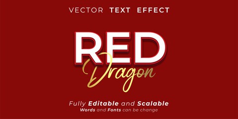 Red Dragon text effect, Editable 3d text style