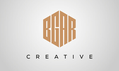 letters BGAR creative polygon hexagon logo victor template