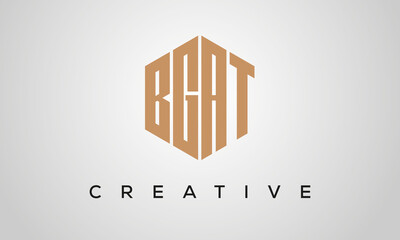 letters BGAT creative polygon hexagon logo victor template