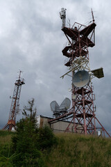 Big antennas of meteorological station and television
