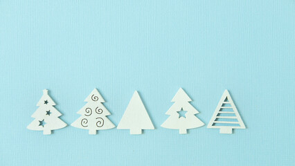 white Christmas trees in Scandinavian minimalistic style 
