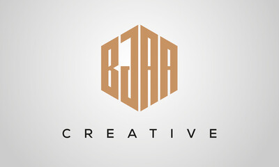 letters BJAA creative polygon hexagon logo victor template