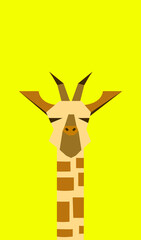 Giraffe-Vector Yellow Bg Cool Vector Shapes