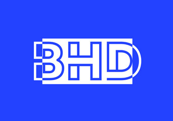 BHD letter logo and icon design template