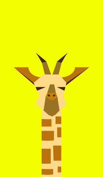 Giraffe-Vector Yellow Bg Cool Vector Shapes © Aadiveer