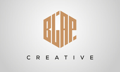 letters BLAP creative polygon hexagon logo victor template
