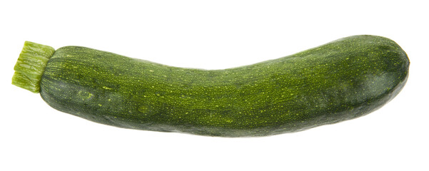 Green zucchini isolated on white background.