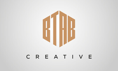 letters BTAB creative polygon hexagon logo victor template	