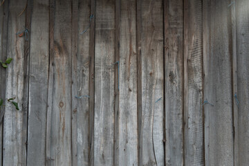 Background and texture of old wooden boards with remnants of paint.