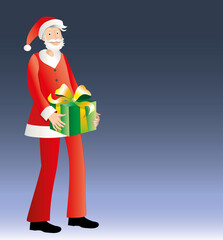 père Noël sur fond bleu nuit