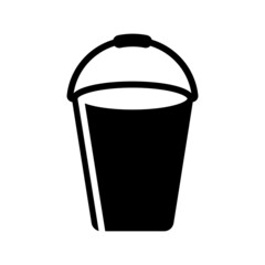Bucket vector icon on white background. Isolated vector icon. Symbol, logo illustration.