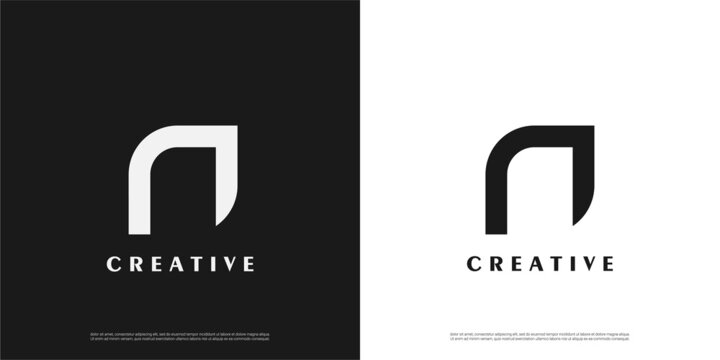 letter N logo design, Minimalist N initial based vector icon
