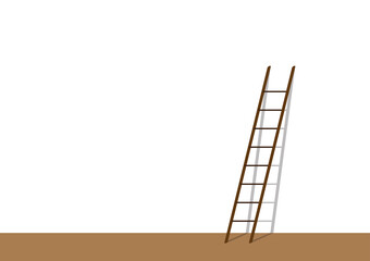 Wooden Ladder vector. Wooden Ladder Isolated on White Background. Vector illustration. Blank. free space for text.