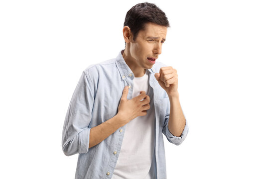 Young man with suffering an allergy and sneezing