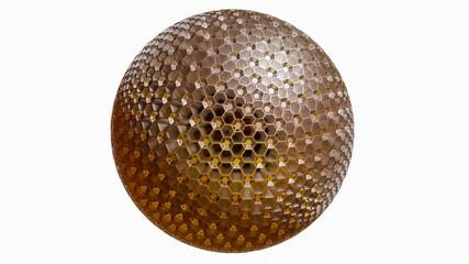 sphere with cutouts and holes on a white background. 3d render illustration