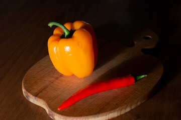 two peppers - hot and bell