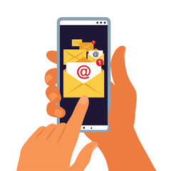 Message notification concept. Email. Vector illustration. Flat