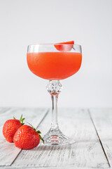 Glass of Bitter Fraise Cocktail