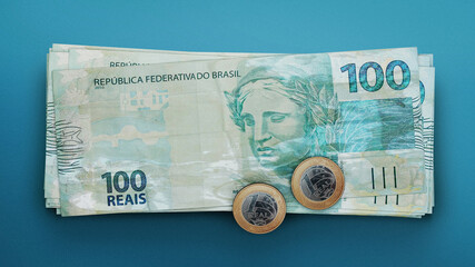 Moeda Real Brasileiro. Brazilian Real money