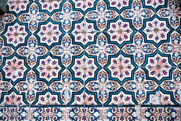 Texture, Background: Colorful vintage ceramic tiles wall decoration (Portugal)