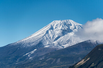 Fototapeta na wymiar volcano in the Kamchatka territory top view