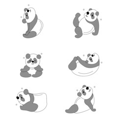 Vector illustration panda on sports