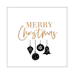 Christmas, Winter holiday graphic element. Christmas ornaments with placeholder typography. Seasonal party invitation, greetings, corporate email 