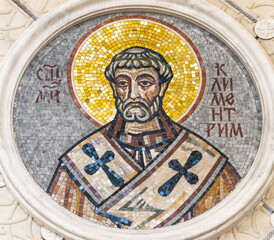 Fototapeta na wymiar Mosaic icon of Saint Clement of Rome