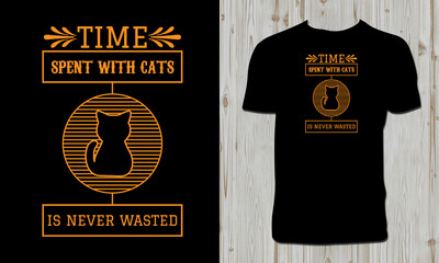 Cat T Shirt Design And Vector Illustration. 