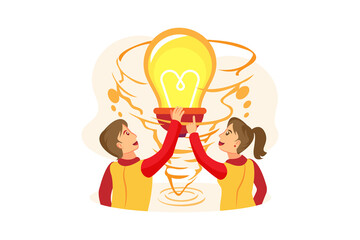 Brainstorming Illustration concept. Flat illustration isolated on white background.