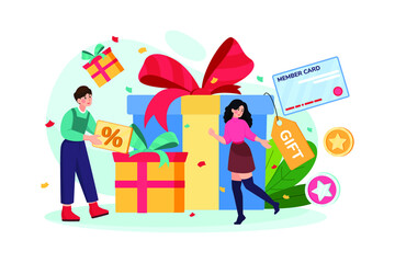 Customer Loyalty Illustration concept. Flat illustration isolated on white background.