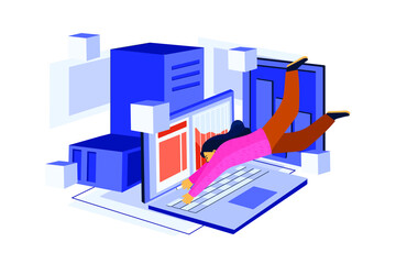 Database Illustration concept. Flat illustration isolated on white background.