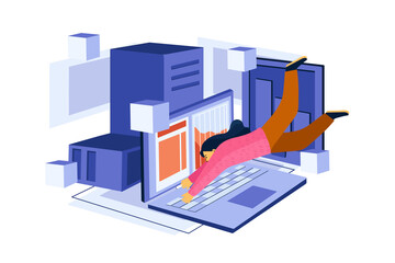 Database Illustration concept. Flat illustration isolated on white background.