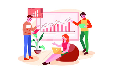 Marketing Team Working On Market Analysis