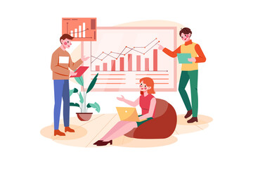 Marketing Team Working On Market Analysis