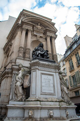 Fototapeta na wymiar Scenic baroque Fountain St Michel in Paris