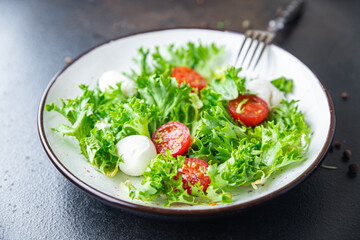 salad mozzarella tomato lettuce vegetable meal snack copy space food background rustic vegetarianism